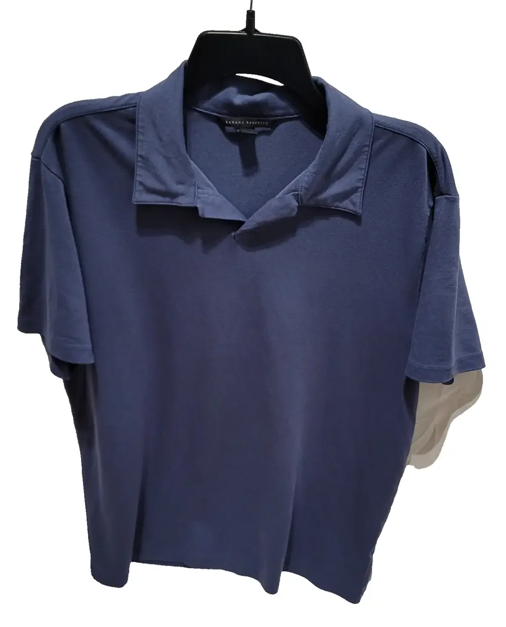 Banana Republic Polo Shirt Mens Large Blue Short Sleeve Soft Stretch Casual Top